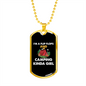 Camper Necklace Camping Kinda Girl White Necklace Stainless Steel or 18k Gold Dog Tag 24" Chain-Express Your Love Gifts