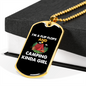Camper Necklace Camping Kinda Girl White Necklace Stainless Steel or 18k Gold Dog Tag 24" Chain-Express Your Love Gifts