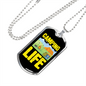 Camper Necklace Camping Life Yellow Necklace Stainless Steel or 18k Gold Dog Tag 24" Chain-Express Your Love Gifts