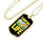 Camper Necklace Camping Life Yellow Necklace Stainless Steel or 18k Gold Dog Tag 24" Chain-Express Your Love Gifts