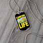 Camper Necklace Camping Life Yellow Necklace Stainless Steel or 18k Gold Dog Tag 24" Chain-Express Your Love Gifts