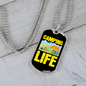 Camper Necklace Camping Life Yellow Necklace Stainless Steel or 18k Gold Dog Tag 24" Chain-Express Your Love Gifts