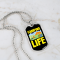 Camper Necklace Camping Life Yellow Necklace Stainless Steel or 18k Gold Dog Tag 24" Chain-Express Your Love Gifts