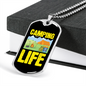 Camper Necklace Camping Life Yellow Necklace Stainless Steel or 18k Gold Dog Tag 24" Chain-Express Your Love Gifts