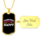 Camper Necklace Camping Makes Me Happy Necklace Stainless Steel or 18k Gold Dog Tag 24" Chain-Express Your Love Gifts