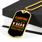 Camper Necklace Camping Marshmallows Toasted Necklace Stainless Steel or 18k Gold Dog Tag 24" Chain-Express Your Love Gifts