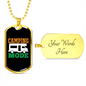 Camper Necklace Camping Mode Camper Necklace Stainless Steel or 18k Gold Dog Tag 24" Chain-Express Your Love Gifts