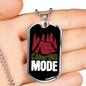 Camper Necklace Camping Mode Red Tent Necklace Stainless Steel or 18k Gold Dog Tag 24" Chain-Express Your Love Gifts