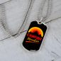 Camper Necklace Camping Mountain Necklace Stainless Steel or 18k Gold Dog Tag 24" Chain-Express Your Love Gifts