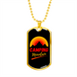 Camper Necklace Camping Mountain Necklace Stainless Steel or 18k Gold Dog Tag 24" Chain-Express Your Love Gifts