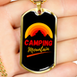 Camper Necklace Camping Mountain Necklace Stainless Steel or 18k Gold Dog Tag 24" Chain-Express Your Love Gifts