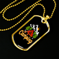 Camper Necklace Camping Mountain Orange Necklace Stainless Steel or 18k Gold Dog Tag 24" Chain-Express Your Love Gifts