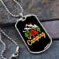 Camper Necklace Camping Mountain Orange Necklace Stainless Steel or 18k Gold Dog Tag 24" Chain-Express Your Love Gifts