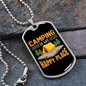 Camper Necklace Camping My Happy Place Necklace Stainless Steel or 18k Gold Dog Tag 24" Chain-Express Your Love Gifts