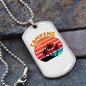 Camper Necklace Camping Necklace Stainless Steel or 18k Gold Dog Tag 24" Chain-Express Your Love Gifts