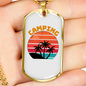Camper Necklace Camping Necklace Stainless Steel or 18k Gold Dog Tag 24" Chain-Express Your Love Gifts