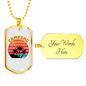 Camper Necklace Camping Necklace Stainless Steel or 18k Gold Dog Tag 24" Chain-Express Your Love Gifts