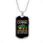 Camper Necklace Camping Normal Dad Necklace Stainless Steel or 18k Gold Dog Tag 24" Chain-Express Your Love Gifts