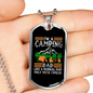 Camper Necklace Camping Normal Dad Necklace Stainless Steel or 18k Gold Dog Tag 24" Chain-Express Your Love Gifts