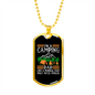 Camper Necklace Camping Normal Dad Necklace Stainless Steel or 18k Gold Dog Tag 24" Chain-Express Your Love Gifts