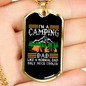 Camper Necklace Camping Normal Dad Necklace Stainless Steel or 18k Gold Dog Tag 24" Chain-Express Your Love Gifts