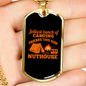 Camper Necklace Camping Nuthouse Necklace Stainless Steel or 18k Gold Dog Tag 24" Chain-Express Your Love Gifts