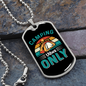 Camper Necklace Camping Only Blue Necklace Stainless Steel or 18k Gold Dog Tag 24" Chain-Express Your Love Gifts