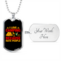 Camper Necklace Camping People Necklace Stainless Steel or 18k Gold Dog Tag 24" Chain-Express Your Love Gifts