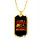 Camper Necklace Camping People Necklace Stainless Steel or 18k Gold Dog Tag 24" Chain-Express Your Love Gifts