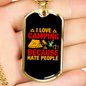 Camper Necklace Camping People Necklace Stainless Steel or 18k Gold Dog Tag 24" Chain-Express Your Love Gifts