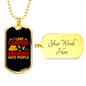Camper Necklace Camping People Necklace Stainless Steel or 18k Gold Dog Tag 24" Chain-Express Your Love Gifts