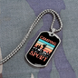 Camper Necklace Camping Sport Pink Necklace Stainless Steel or 18k Gold Dog Tag 24" Chain-Express Your Love Gifts