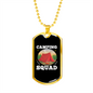 Camper Necklace Camping Squad Red Tent Necklace Stainless Steel or 18k Gold Dog Tag 24" Chain-Express Your Love Gifts