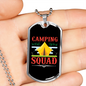 Camper Necklace Camping Squad Yellow Tent Necklace Stainless Steel or 18k Gold Dog Tag 24" Chain-Express Your Love Gifts