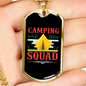 Camper Necklace Camping Squad Yellow Tent Necklace Stainless Steel or 18k Gold Dog Tag 24" Chain-Express Your Love Gifts