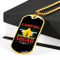 Camper Necklace Camping Squad Yellow Tent Necklace Stainless Steel or 18k Gold Dog Tag 24" Chain-Express Your Love Gifts