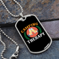 Camper Necklace Camping Theraphy Cheers! Necklace Stainless Steel or 18k Gold Dog Tag 24" Chain-Express Your Love Gifts