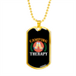 Camper Necklace Camping Theraphy Cheers! Necklace Stainless Steel or 18k Gold Dog Tag 24" Chain-Express Your Love Gifts