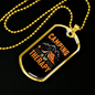 Camper Necklace Camping Therapy Orange Necklace Stainless Steel or 18k Gold Dog Tag 24" Chain-Express Your Love Gifts