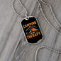 Camper Necklace Camping Therapy Orange Necklace Stainless Steel or 18k Gold Dog Tag 24" Chain-Express Your Love Gifts