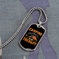 Camper Necklace Camping Therapy Orange Necklace Stainless Steel or 18k Gold Dog Tag 24" Chain-Express Your Love Gifts