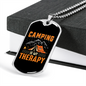Camper Necklace Camping Therapy Orange Necklace Stainless Steel or 18k Gold Dog Tag 24" Chain-Express Your Love Gifts