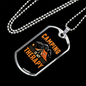 Camper Necklace Camping Therapy Orange Necklace Stainless Steel or 18k Gold Dog Tag 24" Chain-Express Your Love Gifts