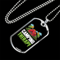 Camper Necklace Camping Therapy Pink Tent Necklace Stainless Steel or 18k Gold Dog Tag 24" Chain-Express Your Love Gifts
