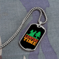 Camper Necklace Camping Time Green Necklace Stainless Steel or 18k Gold Dog Tag 24" Chain-Express Your Love Gifts