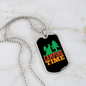 Camper Necklace Camping Time Green Necklace Stainless Steel or 18k Gold Dog Tag 24" Chain-Express Your Love Gifts