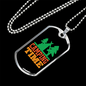 Camper Necklace Camping Time Green Necklace Stainless Steel or 18k Gold Dog Tag 24" Chain-Express Your Love Gifts