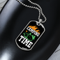 Camper Necklace Camping Time White Necklace Stainless Steel or 18k Gold Dog Tag 24" Chain-Express Your Love Gifts