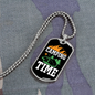 Camper Necklace Camping Time White Necklace Stainless Steel or 18k Gold Dog Tag 24" Chain-Express Your Love Gifts