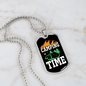 Camper Necklace Camping Time White Necklace Stainless Steel or 18k Gold Dog Tag 24" Chain-Express Your Love Gifts